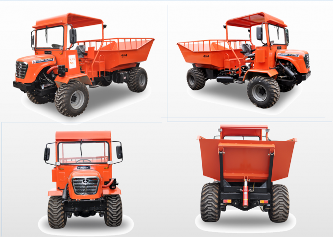 Minitraktor-Kipper FWD /RWD/4WD für in Öl-Palmen-Plantage 2 Tonnen-Nutzlast 5